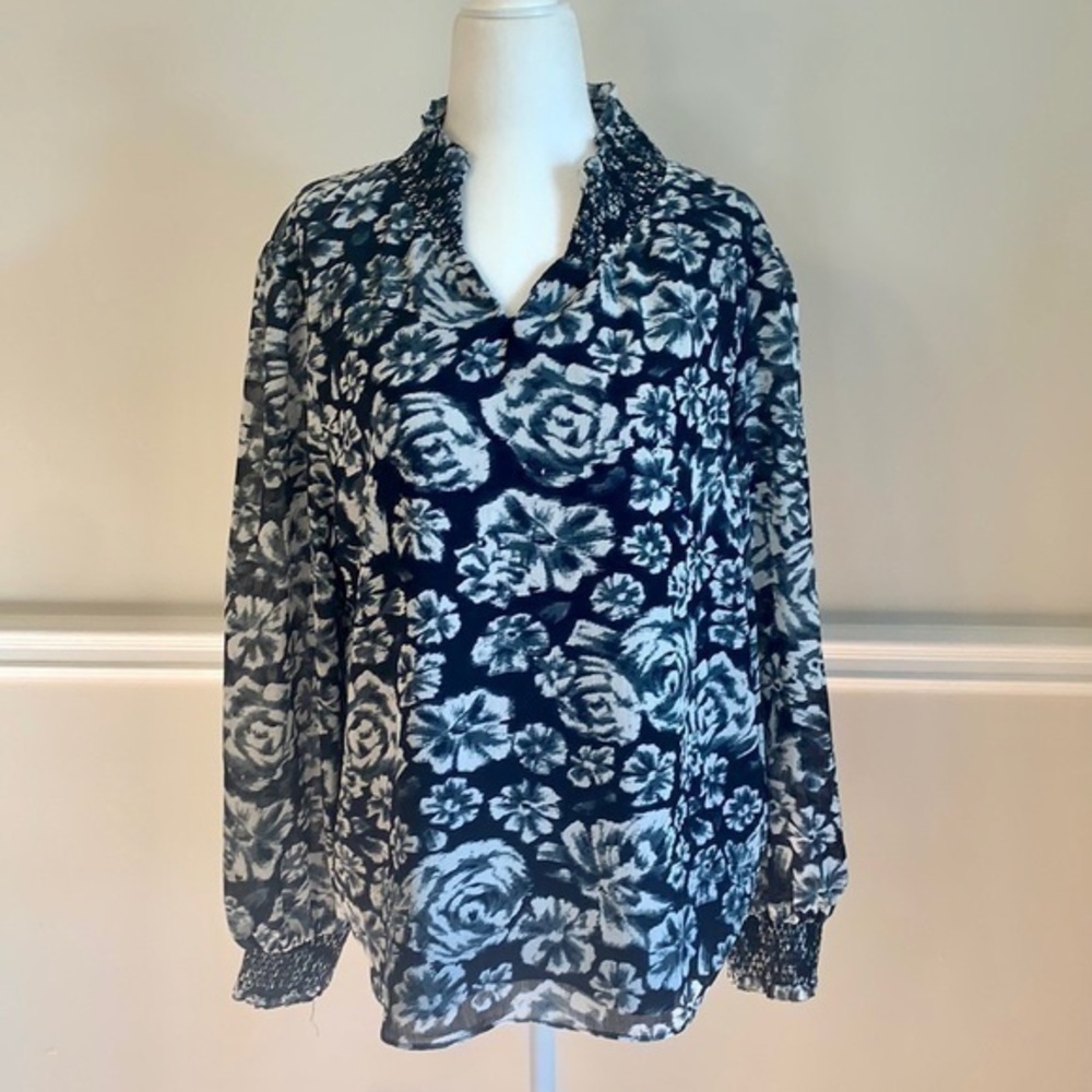 J.CREW Floral Long Sleeves Blouse L